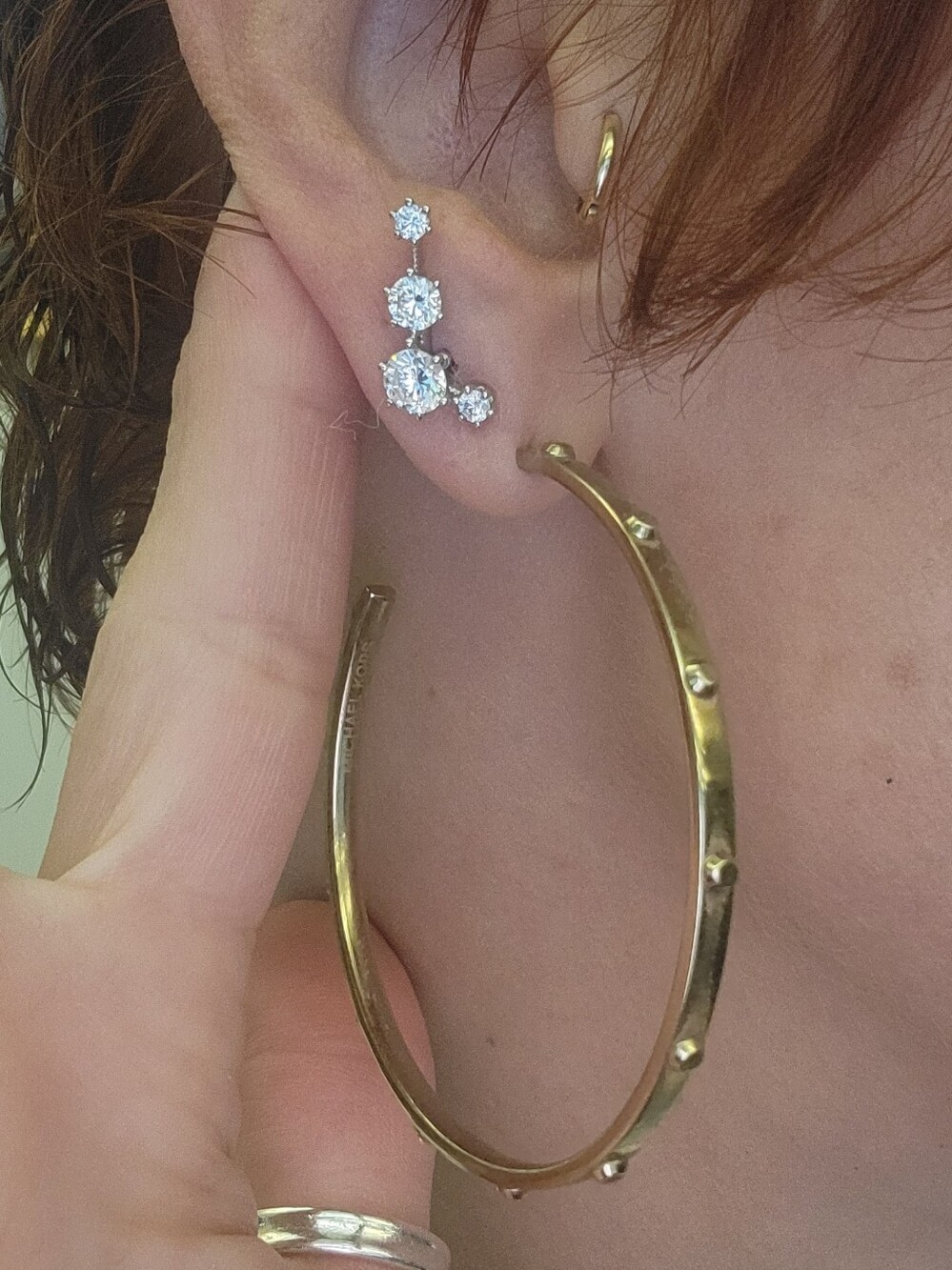 GORGEOUS! Cubic Zirconia Rhodium Earring Crawler